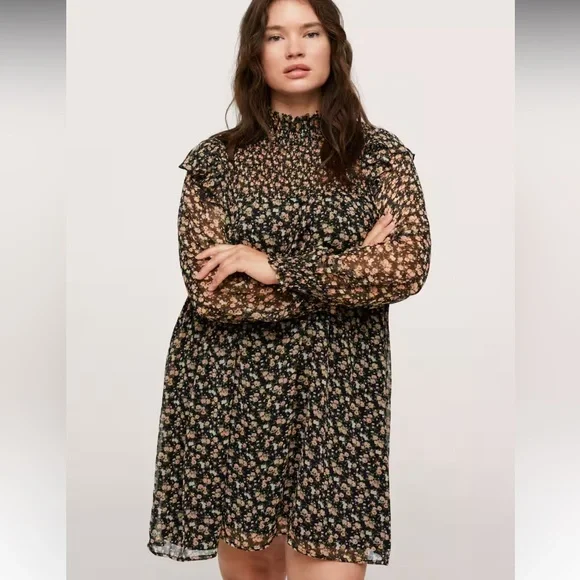 Mango Floral Print Dress Size 18 - Picture 3 of 8